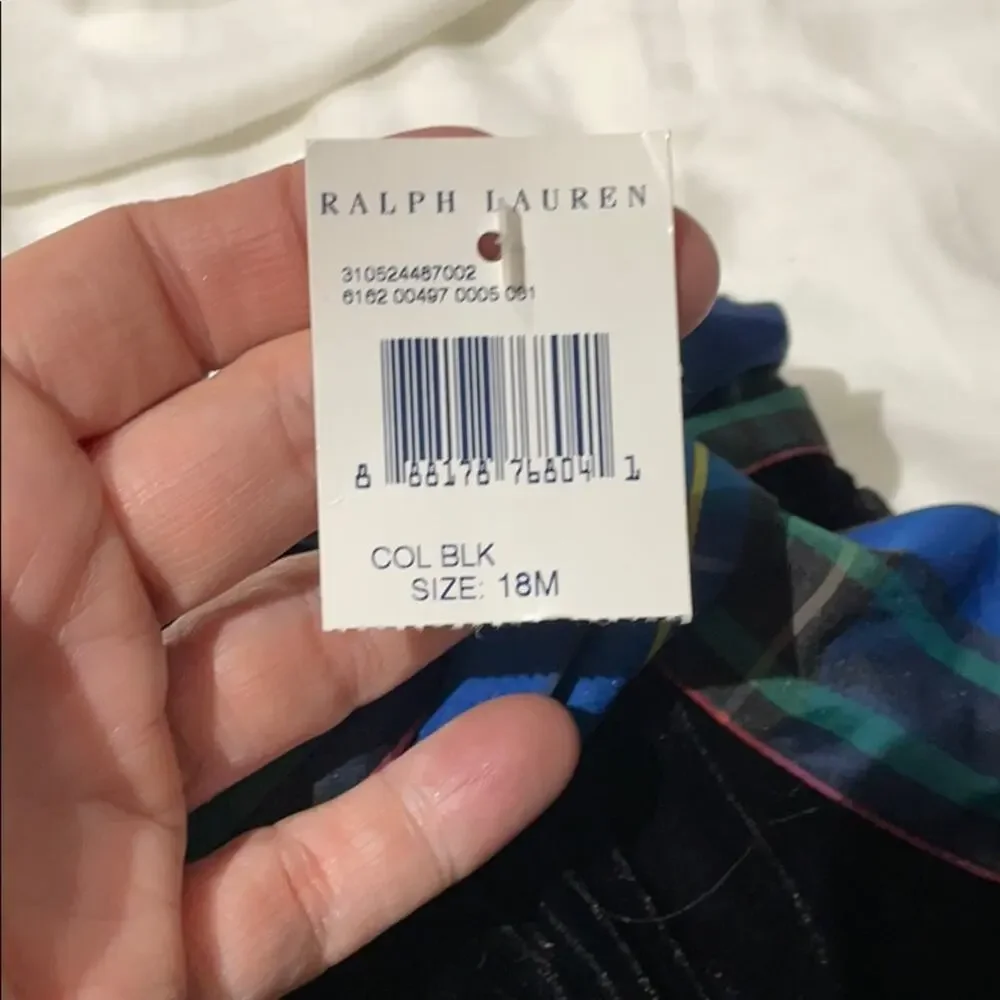 Ralph Lauren 18m black velvet skirt with plaid bow